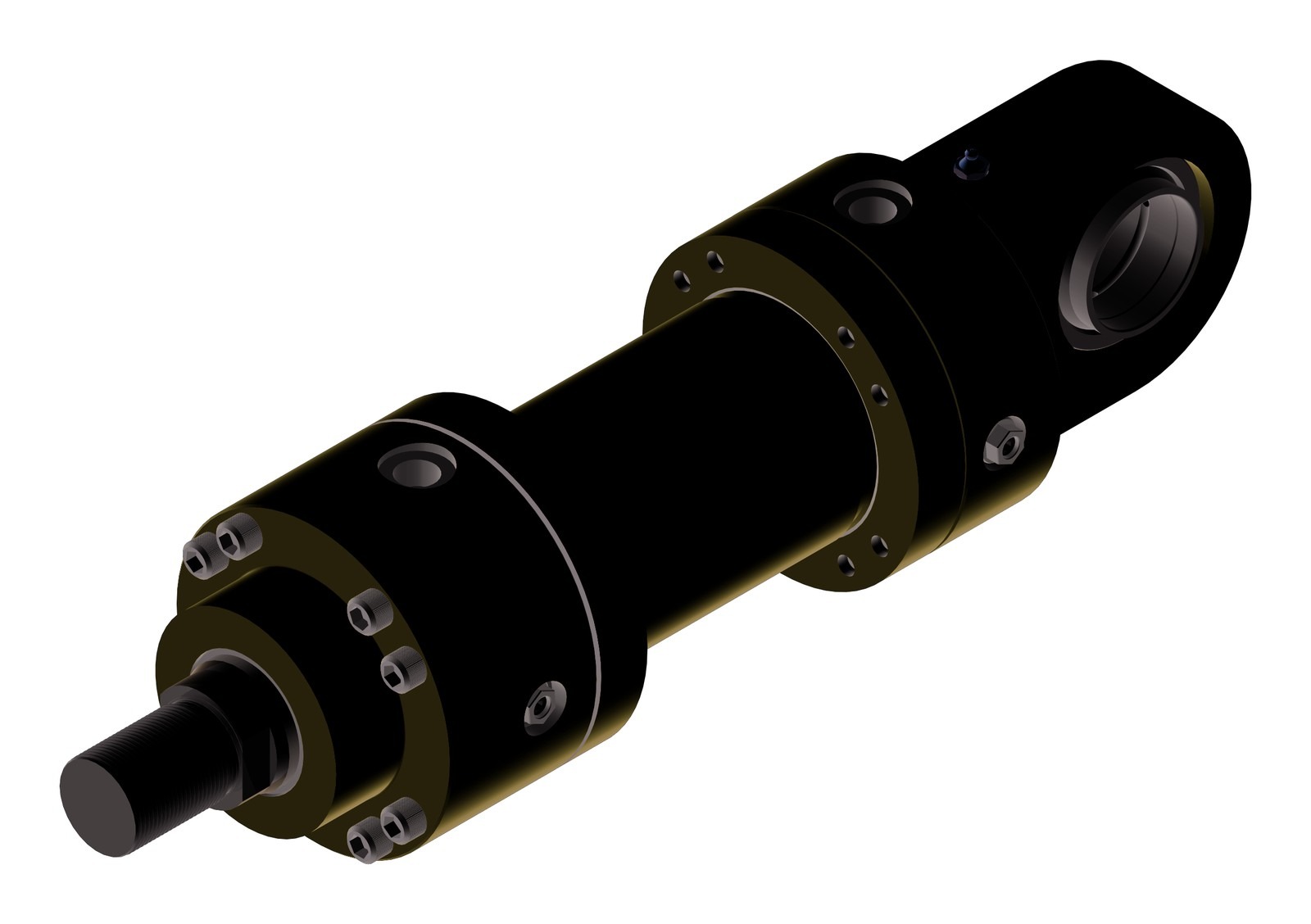 Cilindro Hidráulico Vickers MT250 80/45 x 1000mm - Fixação Pivô intermediário